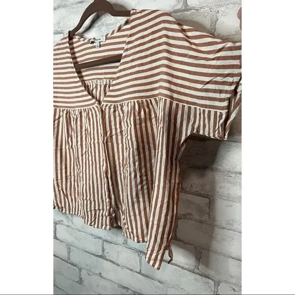 Madewell Rhyme Button-Front Top in Stripe Play - Picture 7 of 7